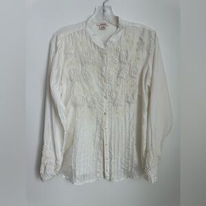 Sundance | Silk | White | Blouse | Embroidered |